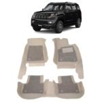 7D Car Floor Mats Suitable for Mahindra TUV 300, Model Year : 2015 Onwards, 100% Waterproof and Washable, Color : Beige, PVC, Complete Set of 3 Piece