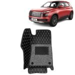 7D Car Floor Mats Suitable for Hyundai Venue, Model Year : 2022 Onwards, 100% Waterproof and Washable, Color : Black, PVC, Complete Set of 3 Piece
