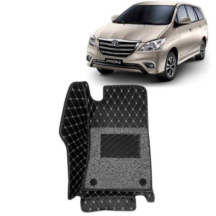 7D Car Floor Mats for Toyota Innova 6 Seater, Model Year : 2012 - 2015, 100% Waterproof And Washable, Color : Black, PVC, Complete Set of 4 Piece