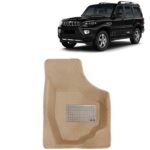 4D Car Floor Mats for Mahindra Scorpio, Model Year : 2019 - 2022, PVC, Set of 4 Piece