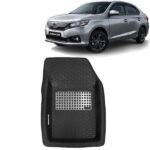 4D Car Floor Mats for Honda Amaze, Model Year : 2021 Onwards, Color : Black, PVC, Set of 3 Piece
