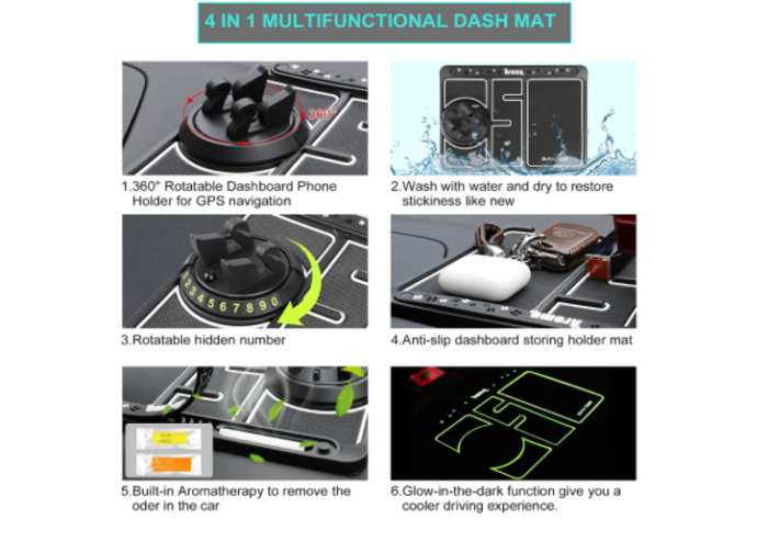 Dashboard Car Phone Holder Auto Accessories Storage Non Slip Pad - Image 3