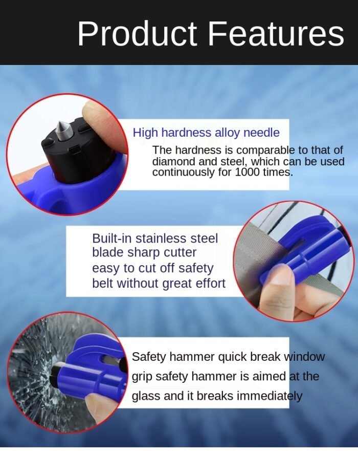 3 in 1 Super Mini Safety Window Glass Breaker - Emergency Escape Tool - Image 4