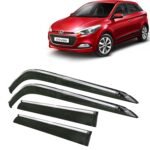 Car Wind Deflectors Rain Guard Door Visor with Chrome Lining for Hyundai Elite I20, Model Year : 2014 - 2017, Color : Smoke, Polycarbonate, Complete Set of 4 Piece